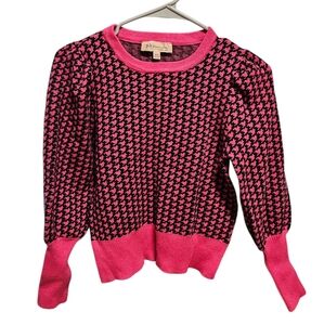 Philosophy Republic Clothing Pink Houndstooth Sweater XS